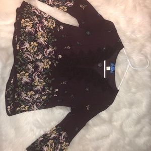 Dark purple peplum shirt